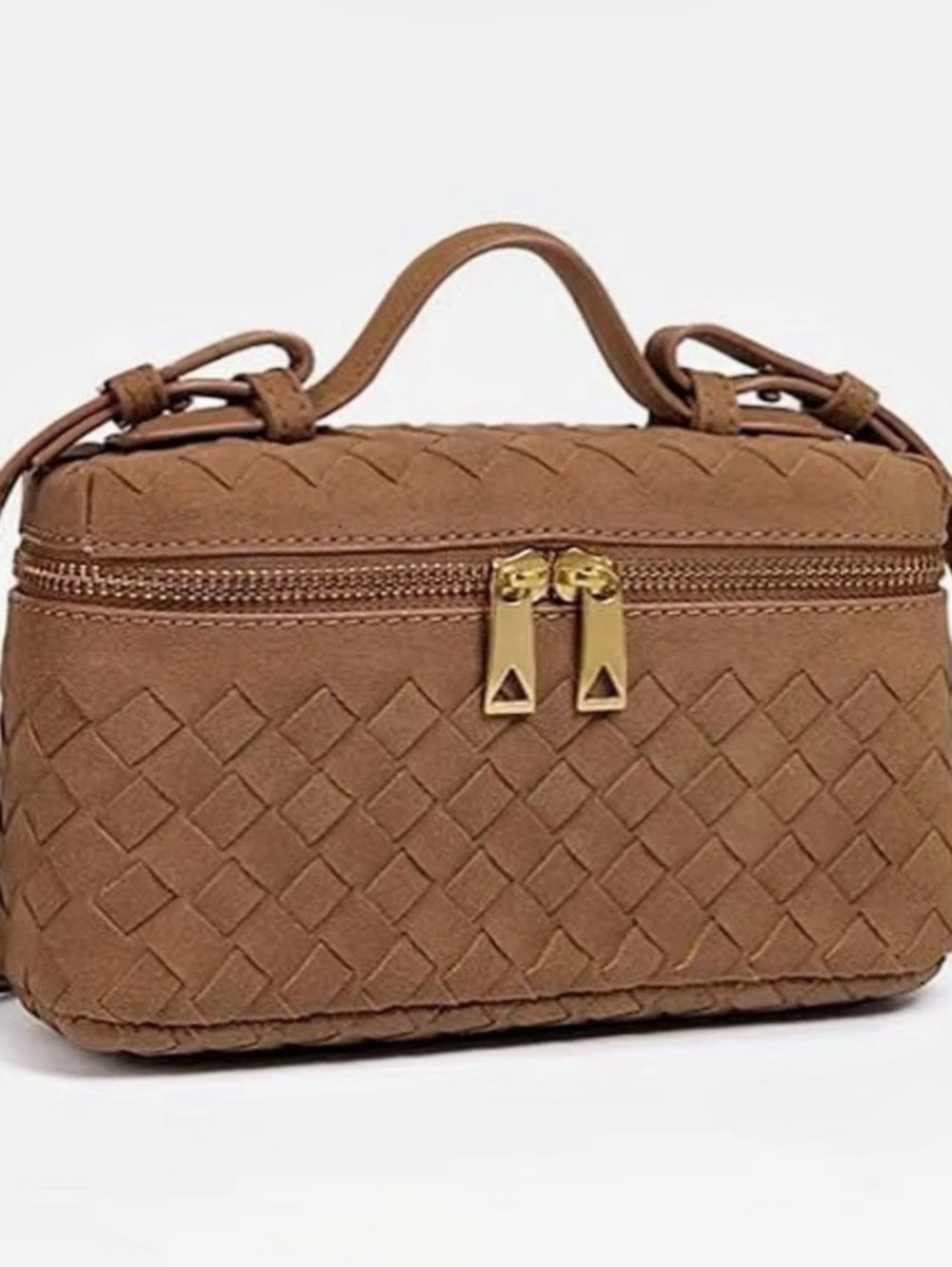 Woven Crossbody Bag in Brown Like New
